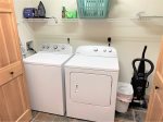 On the lower level is a full size washer and dryer for your ski cloths and more